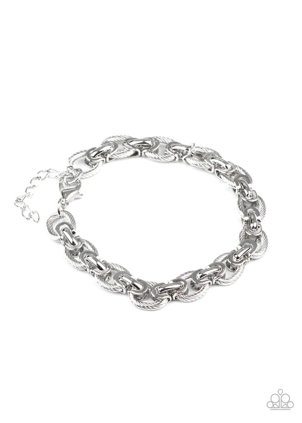 Gridiron Grunge - Silver Unisex Bracelet