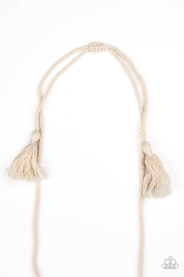 Macrame Mantra - White Necklace