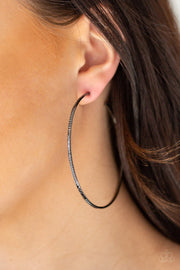 Sleek Fleek - Gunmetal Hoop Earrings