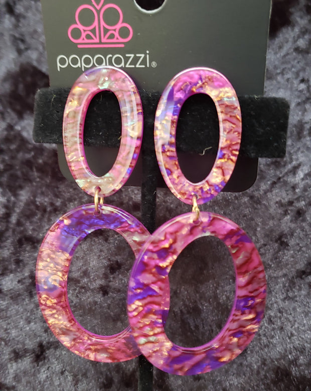 Purple Marble Acrylic Earrings