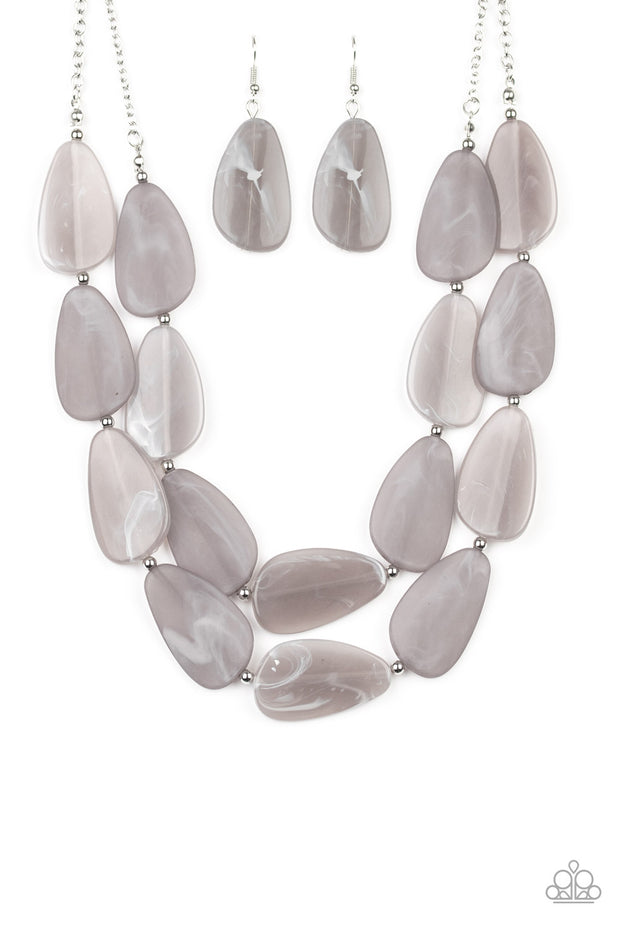 Colorfully Calming - Silver Necklace