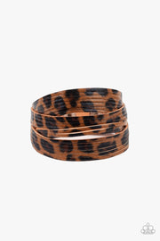 Hey GRRirl - Brown Cheetah Leather Bracelet