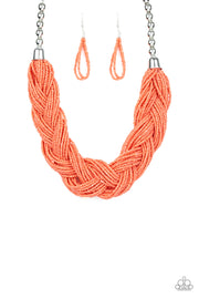 short orange Paparazzi seed bead necklace