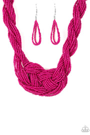 A Standing Ovation - Pink Seed Bead Necklace