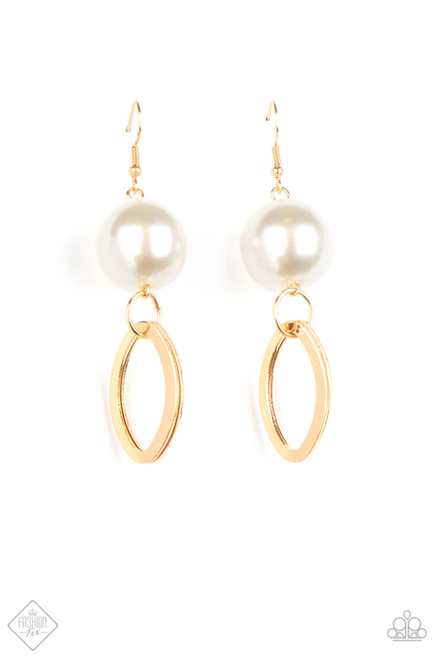 Big Spender Shimmer - Gold Pearl Earrings