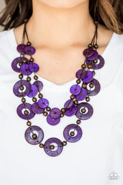 Catalina Coastin - Purple Wooden Necklace