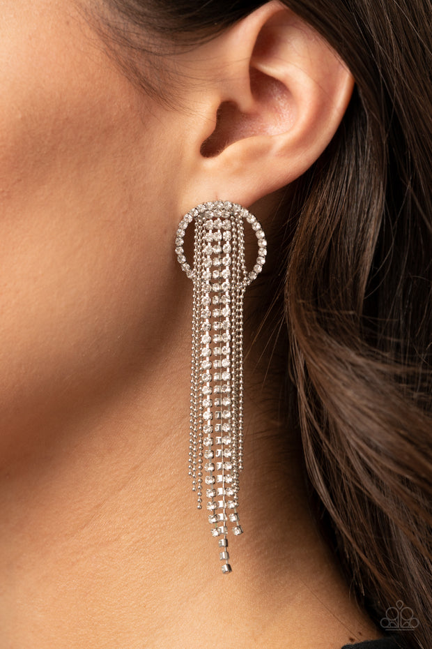 Dazzle by Default - White Rhinestone Earrings