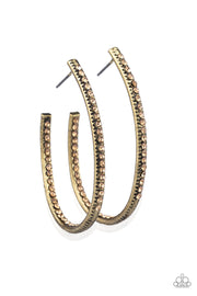 Globetrotting Glitter - Brass Hoop Earrings