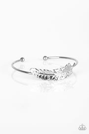 How Do You Like This FEATHER? - Silver - Cuff Bracelet