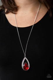 Notorious Noble - Red Rhinestone Necklace