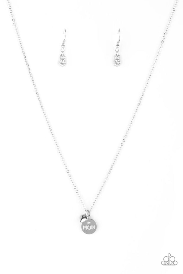 World's Best Mom - White silver necklace