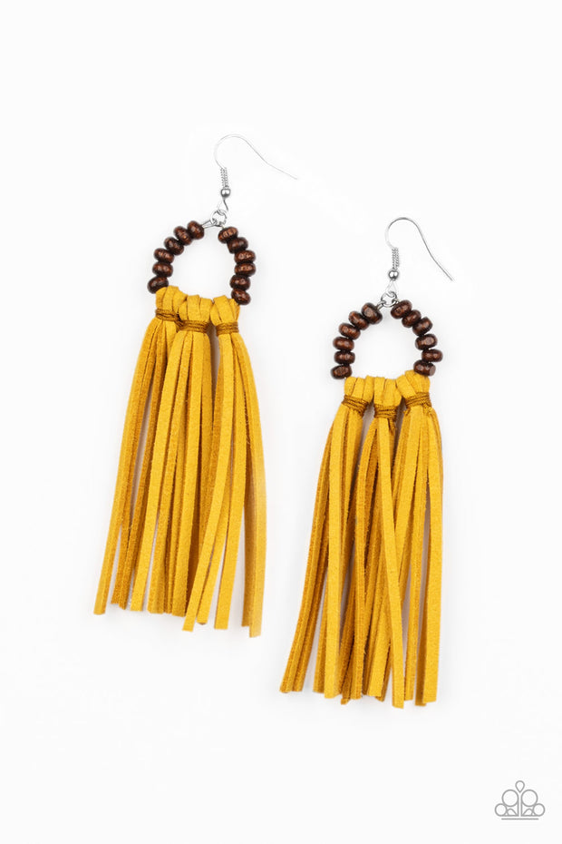 Easy To PerSUEDE - Yellow Suede Earrings