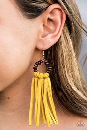 Easy To PerSUEDE - Yellow Suede Earrings
