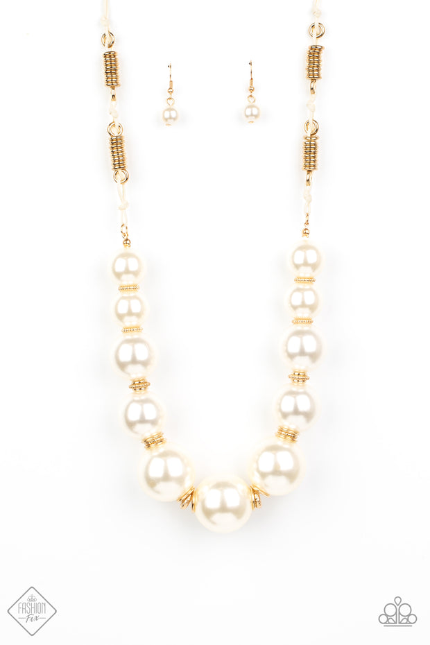 Pearly Prosperity - Gold Pearl Necklace Paparazzi