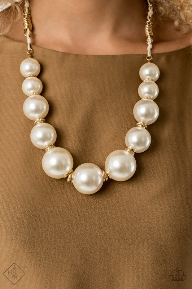 Prosperity - Gold Pearl Necklace Paparazzi