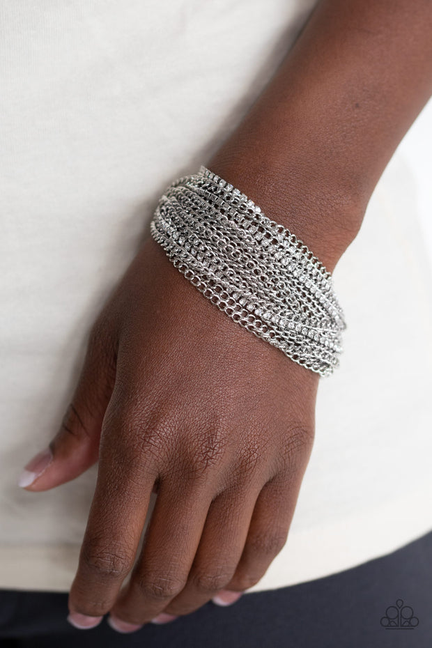 Pour Me Another - Silver Bracelet with Rhinestones