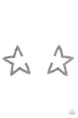 Star Player - Silver Rhinestone Earrings Paparazzi