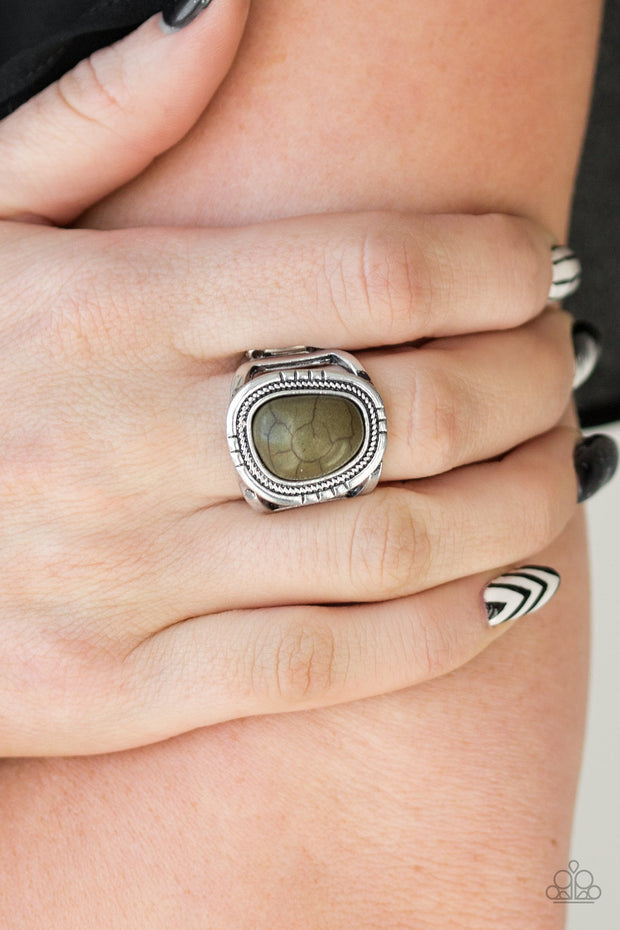 Paparazzi Out On The Range - Green Stone Ring