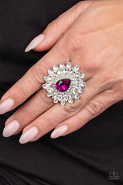 Whos Counting? - Pink Rhinestone Ring