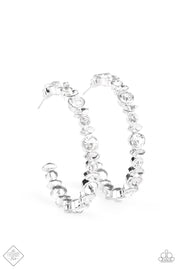 Can I Have Your Attention? - Rhinestone Hoop Earrings
