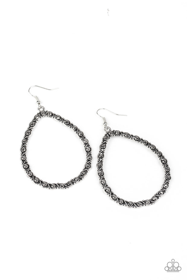 Galaxy Gardens - Silver Rhinestone Earrings