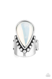 Opal Mist White Paparazzi Ring