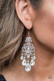 Queen Of All Things Sparkly White Rhinestone Earrings