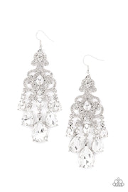Queen Of All Things Sparkly White Rhinestone Earrings