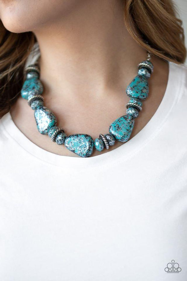 Prehistoric Fashionista - Blue Paparazzi Necklace