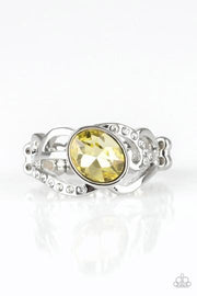 Couldn’t Care Flawless - Yellow Rhinestone Ring