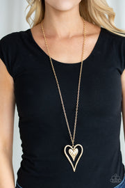 Hardened Hearts - Long Gold Necklace